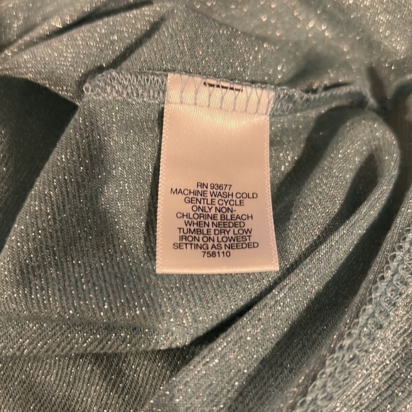 Liz Claiborne Sparkly sea foam green long sleeve top size large - Picture 10 of 10